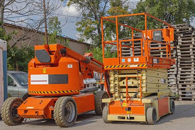 industrial forklift lifting heavy loads in a warehouse in Johnson City